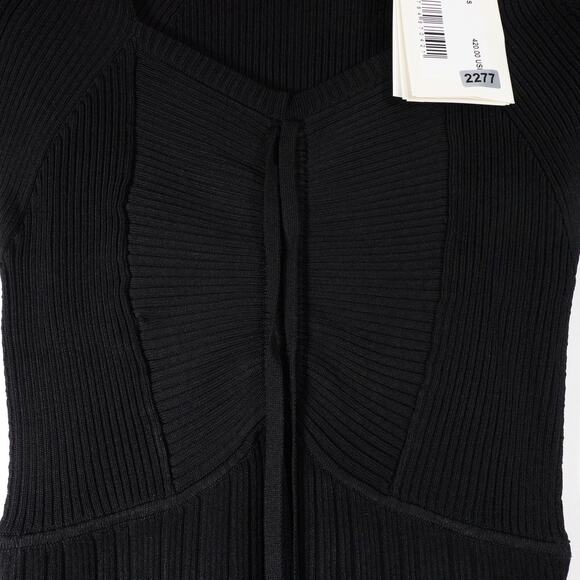 New Ba&sh Women's Black Long Sleeve Midi Edora Dress XS Bodycon Stretch 2277-27 - Picture 5 of 15